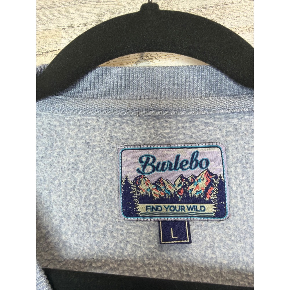 Burlebo Sweatshirt Women Large Blue Distressed Texas TX Graphic Flawed* - Picture 6 of 8